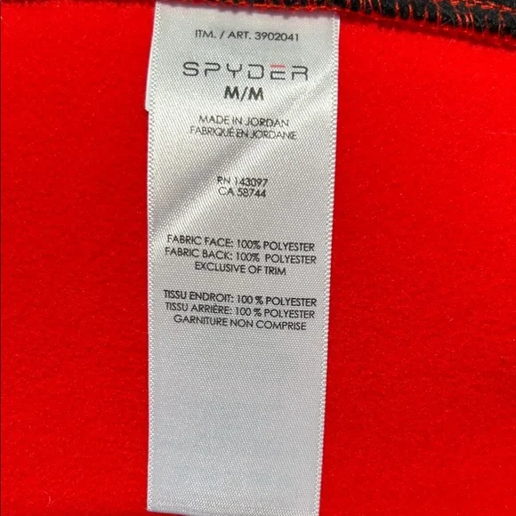 Spider Men’s Steller Full-Zip Jacket, Fleece Lined, Black & Red (Size Medium) - Picture 7 of 9